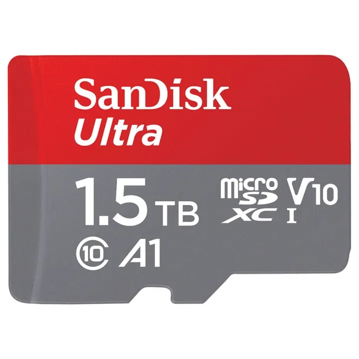 SanDisk Ultra – Flash-minneskort (microSDXC till SD-adapter inkluderad) – 1.5 TB – A1 / UHS Class 1 / Class10 – mikroSDXC UHS-I