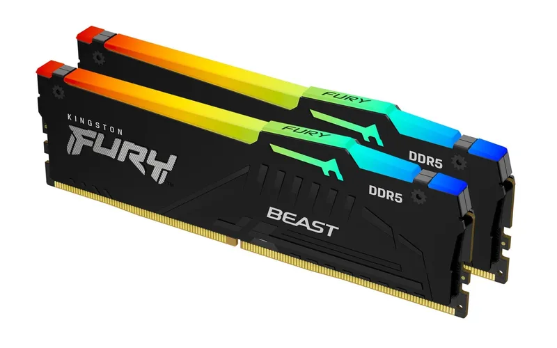 Kingston FURY Beast RGB DDR5-5600 – 32GB – CL40 – Dual Channel (2 pcs) – Intel XMP – Svart med RGB