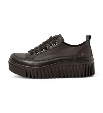 Art för kvinnor. 115181129003_001 Skinnsneakers 1518 svart (37), 3 till 5 cm, Nyckelband, Casual