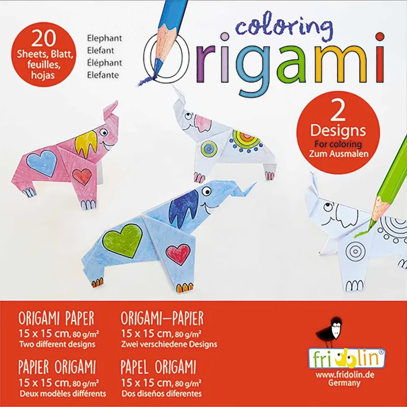 Pyssel – Coloring Origami – Elefanter