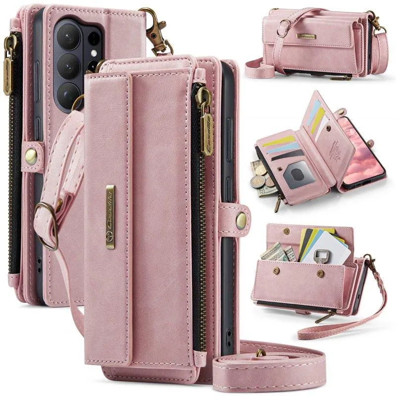 CaseMe Plånboksfodral för Samsung Galaxy S26 Ultra Konstläder RFID – Rosa