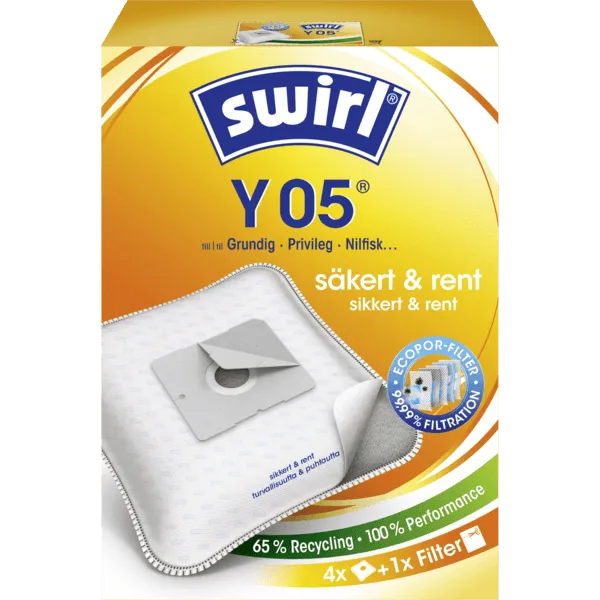 Swirl Y05 Dammsugarpåsar - 4-pack