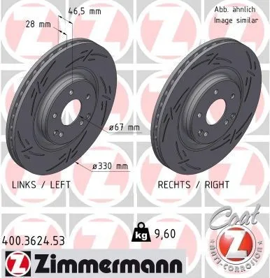 Bromsskiva ZIMMERMANN 400.3624.53
