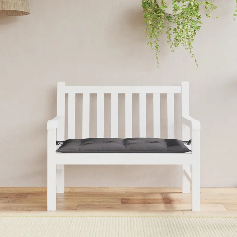 vidaXL Bänkdyna för trädgården antracit 110x50x7 cm oxfordtyg
