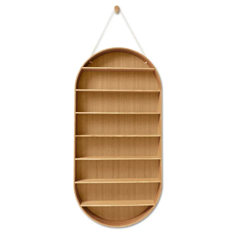 Ferm Living, Oval Dorm Vägghylla – Oiled Oak