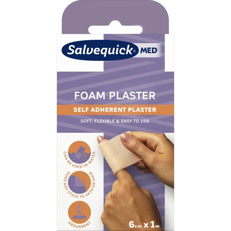 SalvequickMED Foam plåster 6 cm x 1 m 1 st