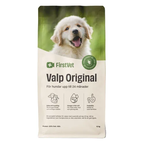 FirstVet Valp Original – för hundar upp till 24 månader – 3 kg | Korrekt bäst före nov-26 (står maj-26)
