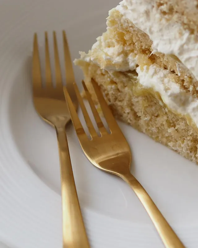 Dessertgaffel set 6 st – Champagne Guld