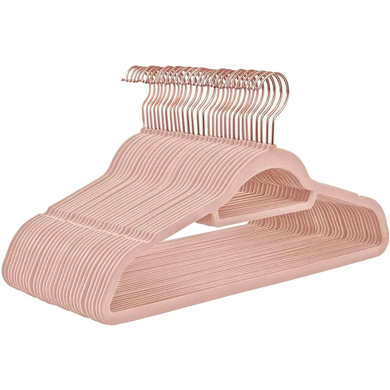Halkfria sammetsgalgar 30-pack ljusrosa