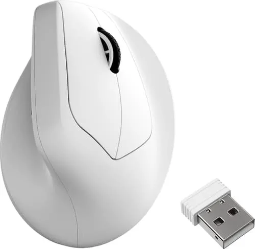 Keychron M5 Wireless Ergonomic (8K) - Ergonomisk mus - Optic - 6 knappar - Vit