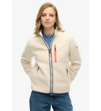 Superdry för kvinnor. W2012340A Fleece Full beige (M), Casual, Polyester