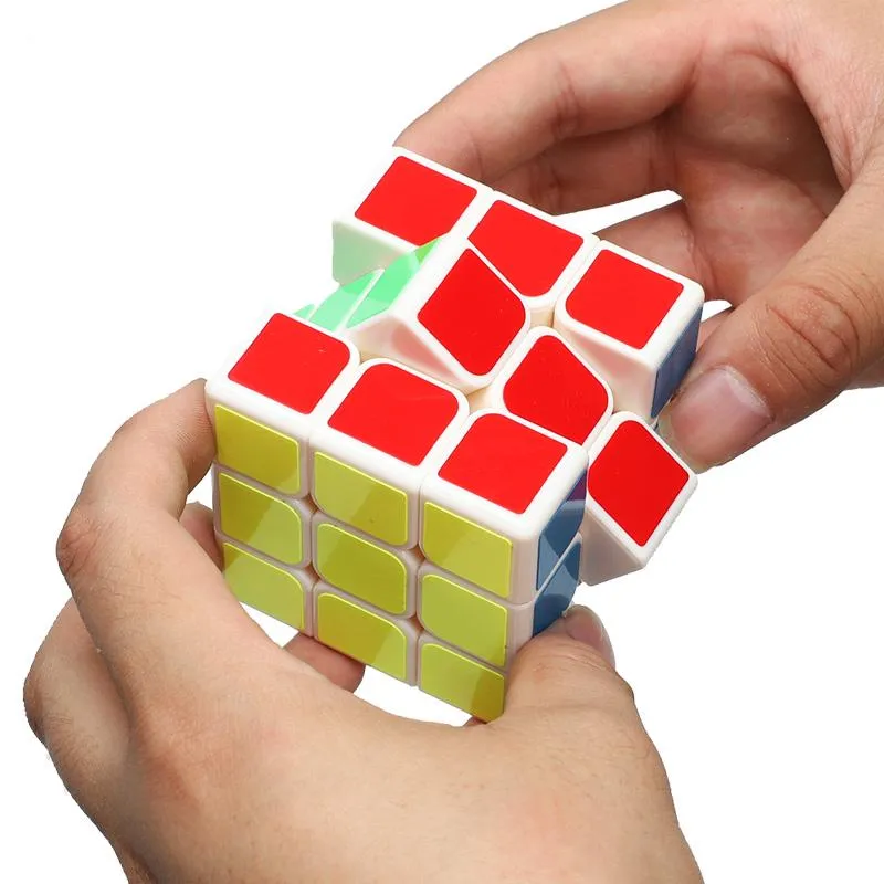 Colorful Magic ABS Ultra-slät Professional Cube Rubik Barnpussel Twist Toy Stress Relief 3 layers vit