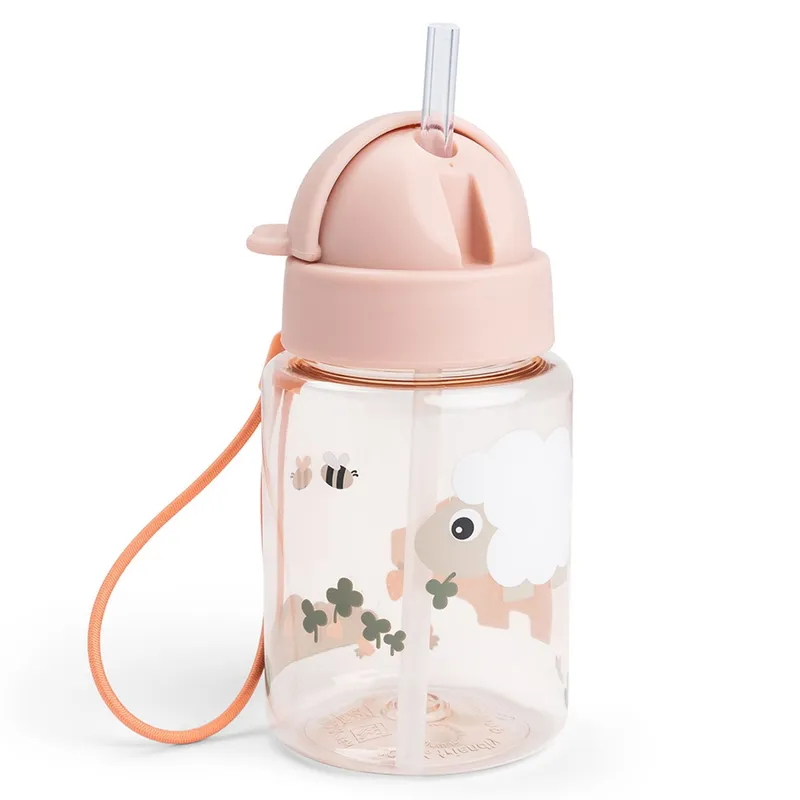 Done by Deer Vattenflaska m. Sugrör - Tiny Farm - 280ml - Powder