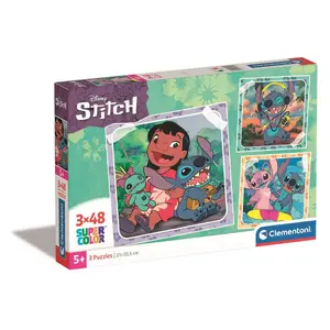 Pussel 3X48 bitar Disney Stitch, Clementoni