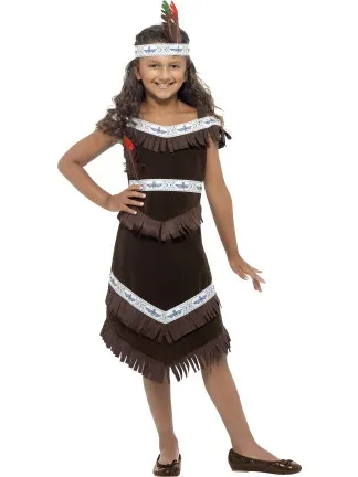 Indianflicka Maskeraddräkt Barn L