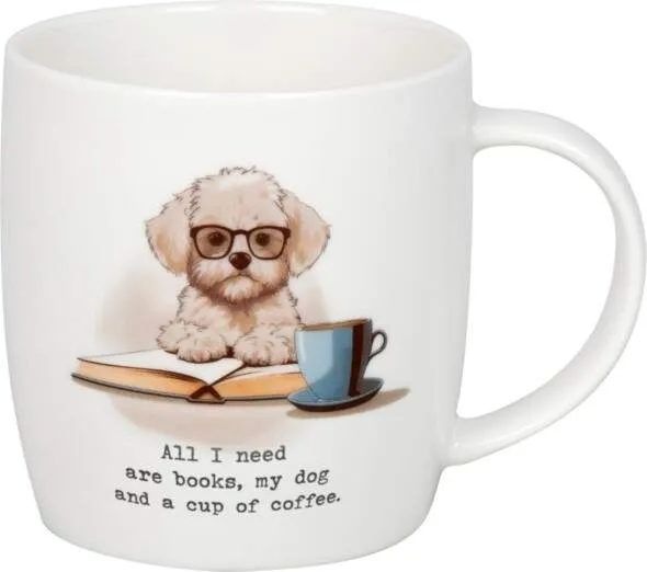 Mugg All I need is Books, Dog, Coffee