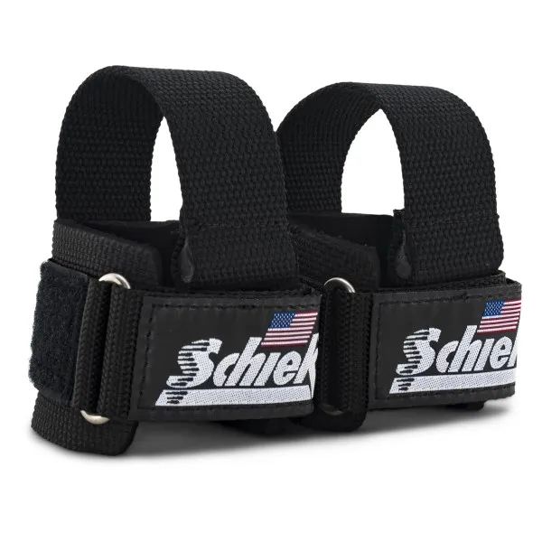Schiek Power Lifting Straps +Dowel, One size, Black