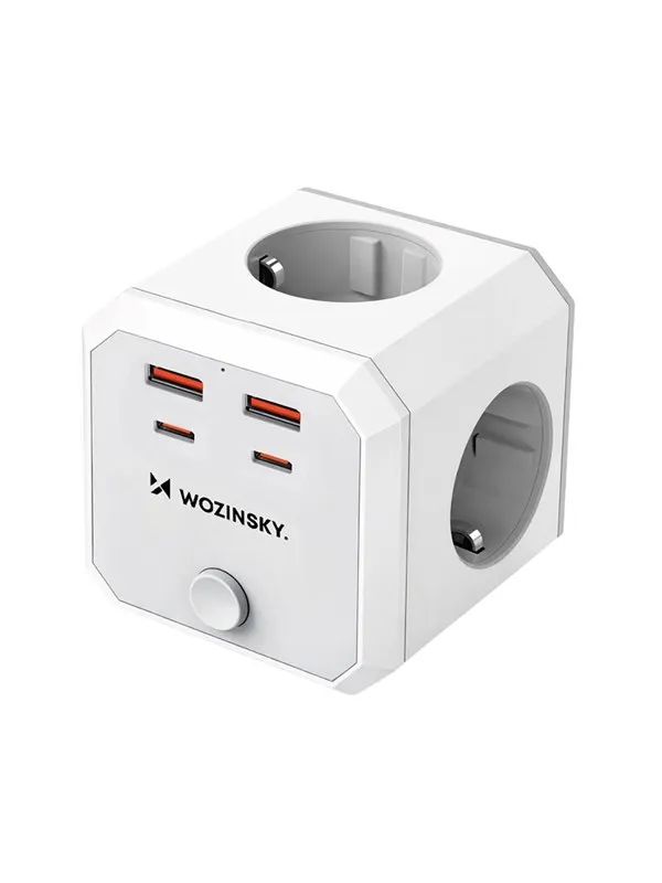 Wozinsky WKZ-4B Power Cube 4x AC 2x USB-A 2x USB-C PD 20 W 4000 W - White