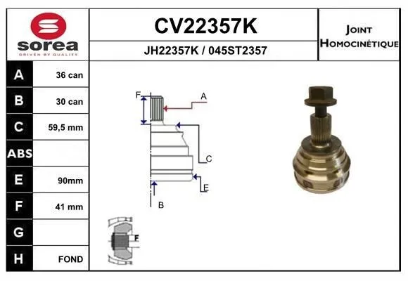 Ledsats, drivaxel EAI CV22357K