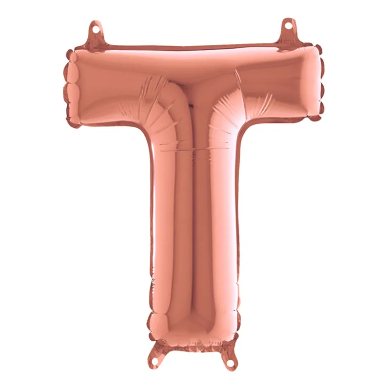 Bokstavsballong Mini Roséguld – Bokstav T