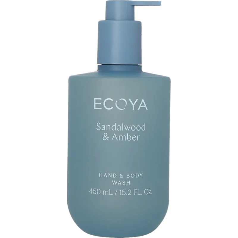 Ecoya Hand & Body Wash Sandalwood & Amber - 450 ml