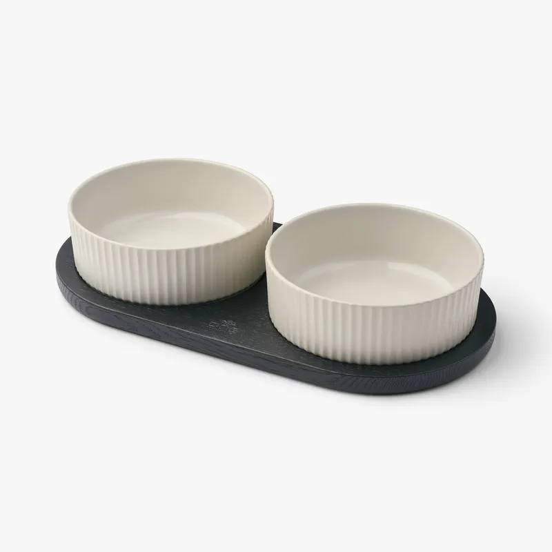 Kronborg Matbar för Hund – S / Off White/Black