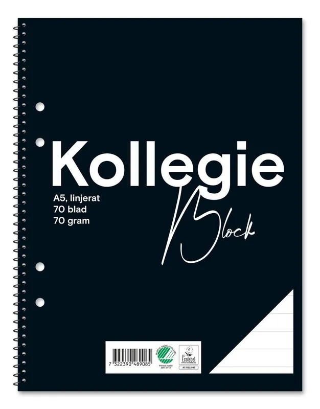 Kollegieblock FW A5 70g 70bl linj h 5st