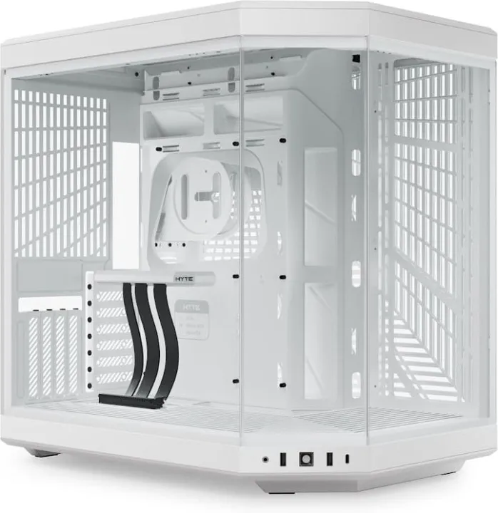 HYTE Y70 – Mid tower – utökad ATX – genomskinlig sidopanel (glas) – ingen strömförsörjning (ATX) – snövit – USB/ljud