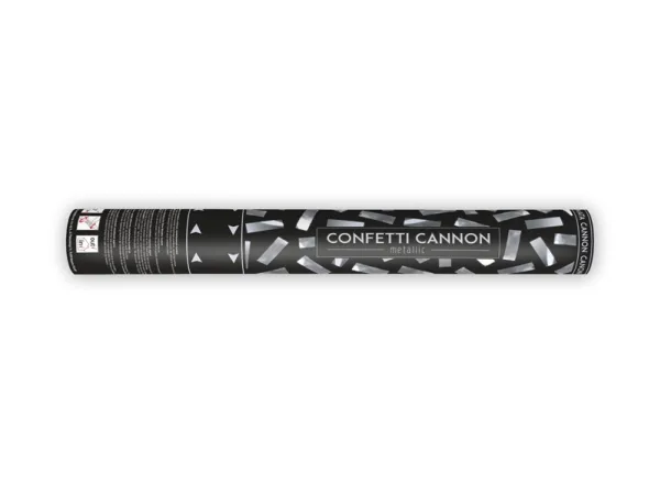 Konfettikanon | 40 cm | Silver långsmal konfetti