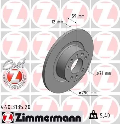 Bromsskiva ZIMMERMANN 440.3135.20