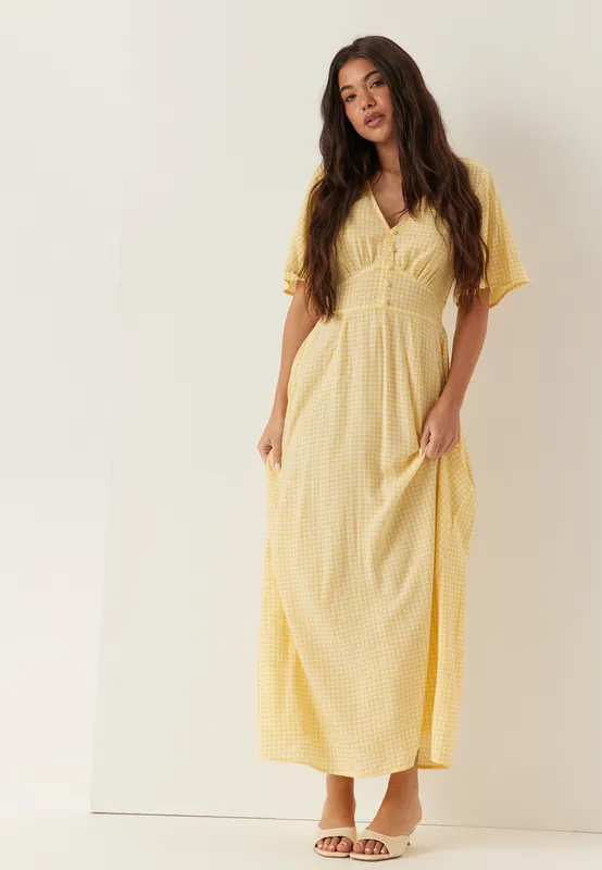 Butterfly Sleeve Viscose Maxi Dress (#7173)