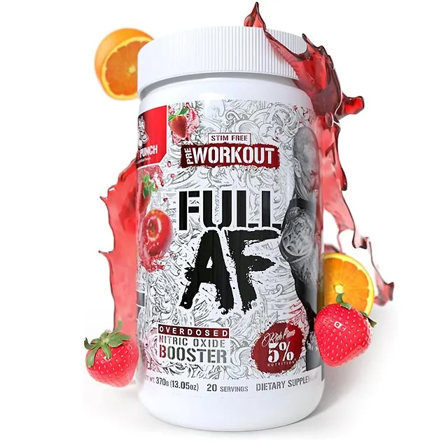 5% Nutrition FullAF Pre-Workout | Stim-Free Fruit Punch 370g