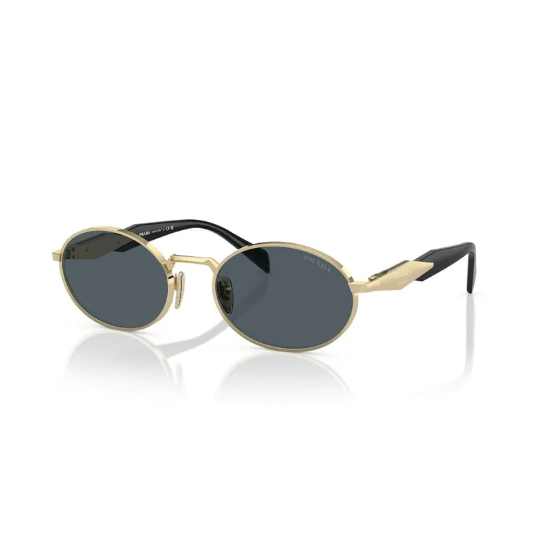 Prada Bokstavsdekor Ovala Solglasögon Dam Solglasögon Guld PR65ZSZVN09T Basic Packaging-Eyeglass Case+Box,55,Gold