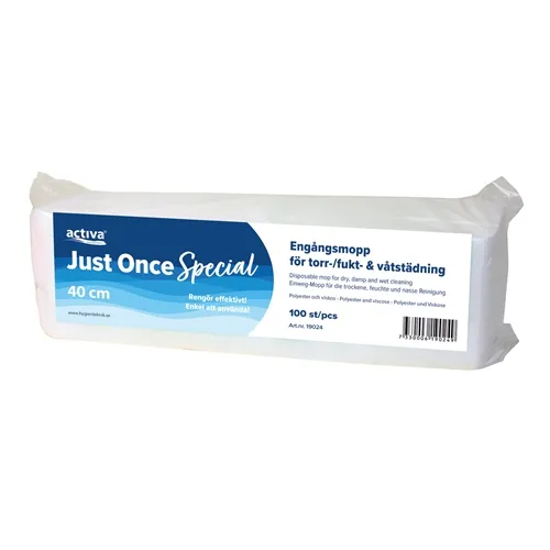 Moppduk engångs Activa – 40cm vit Just Once Special – 100 st