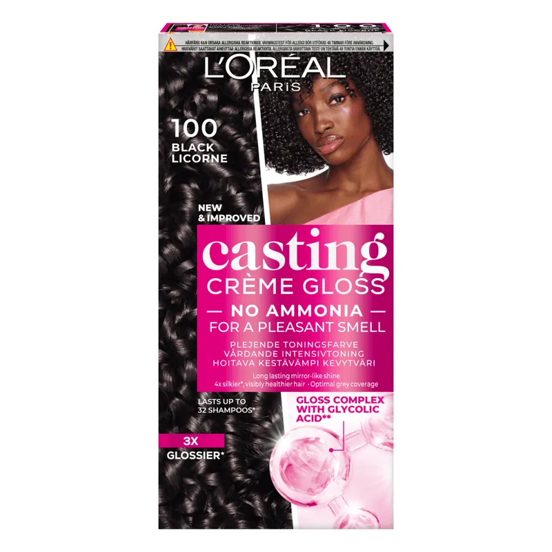 3 för 2 | L’Oréal Paris Casting Crème Gloss Semi-Permanent Hårfärg 100 Black Licorne