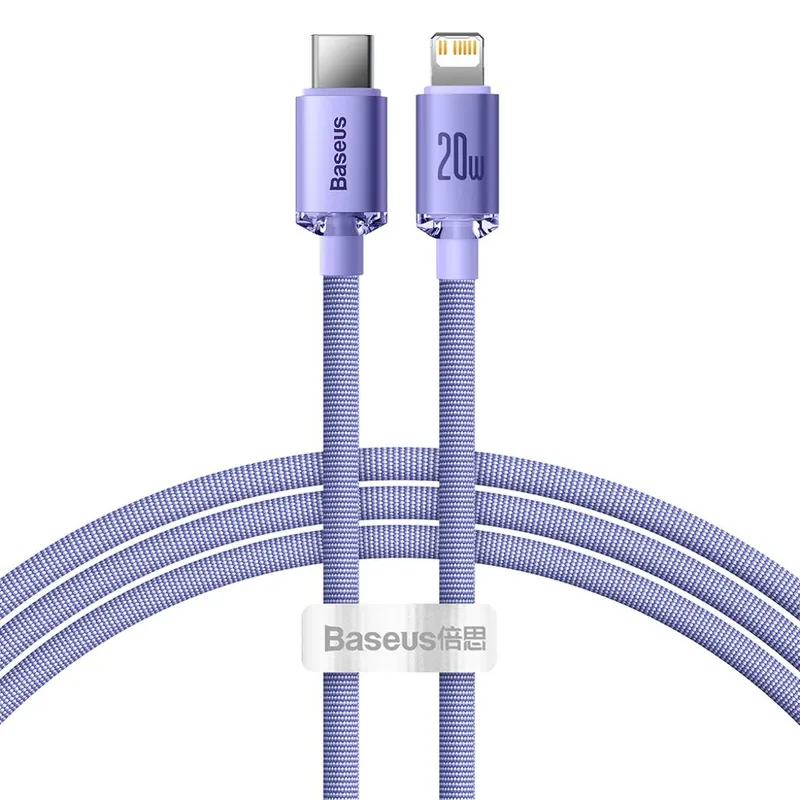 Baseus Crystal Shine cable USB-C to Lightning 20W PD 1.2m (purple)