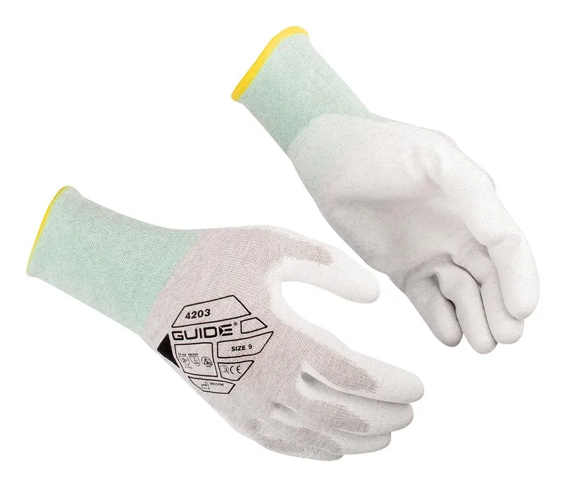 Guide Gloves 4203 Handske nylon, ESD, antistatisk, touch 10
