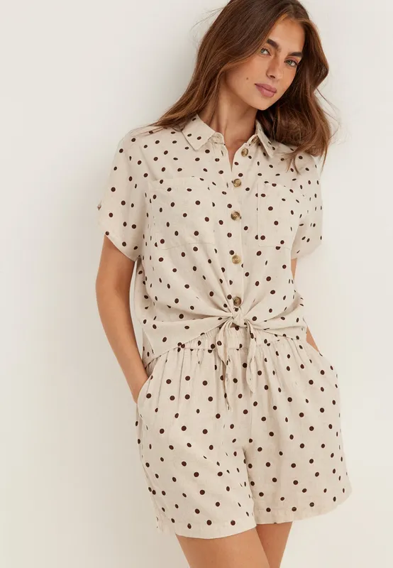 Pcpia Ss Tie Shirt Wvn Noos (#0992)