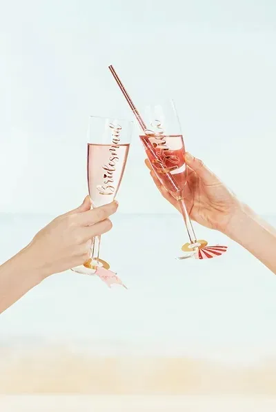 Klistermärke till champagneglas - Rosé