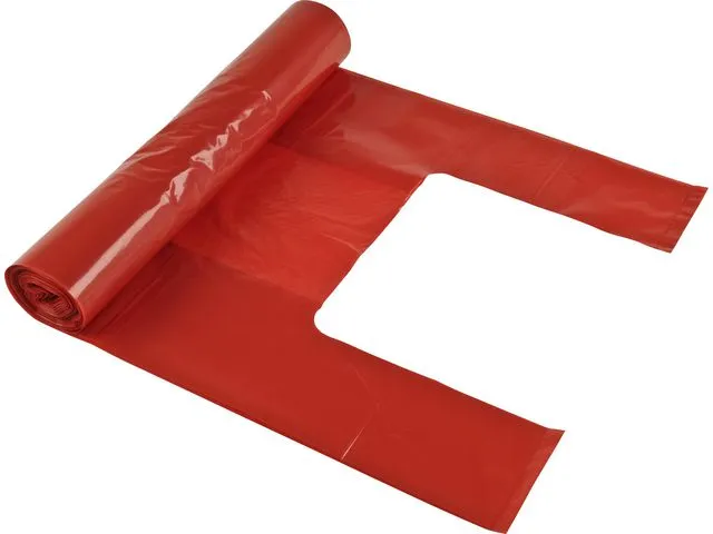 Avfallspåse LD för optisk sortering - 30L 280/170x580mm 35my röd - 25 st