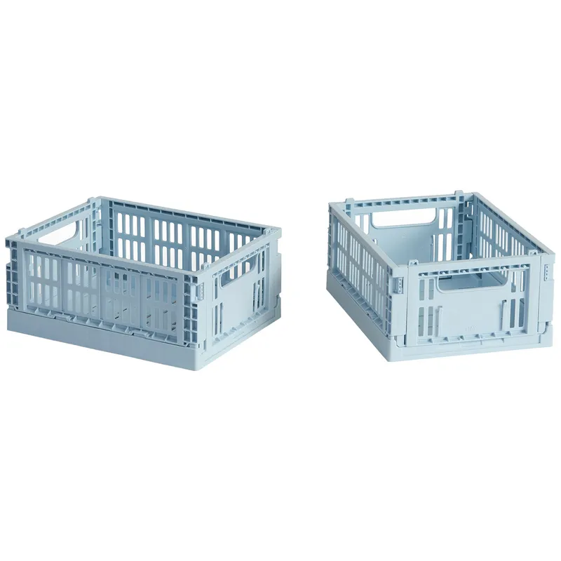 HAY Colour Crate Mini förvaringslåda 2-pack, soft blue