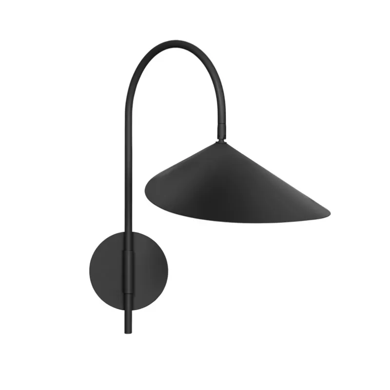 Arum vägglampa, svart, vinklingsbar, 26 cm - ferm LIVING - Vardagsrum - Skandinavisk - Aluminium - Med en ljuskälla