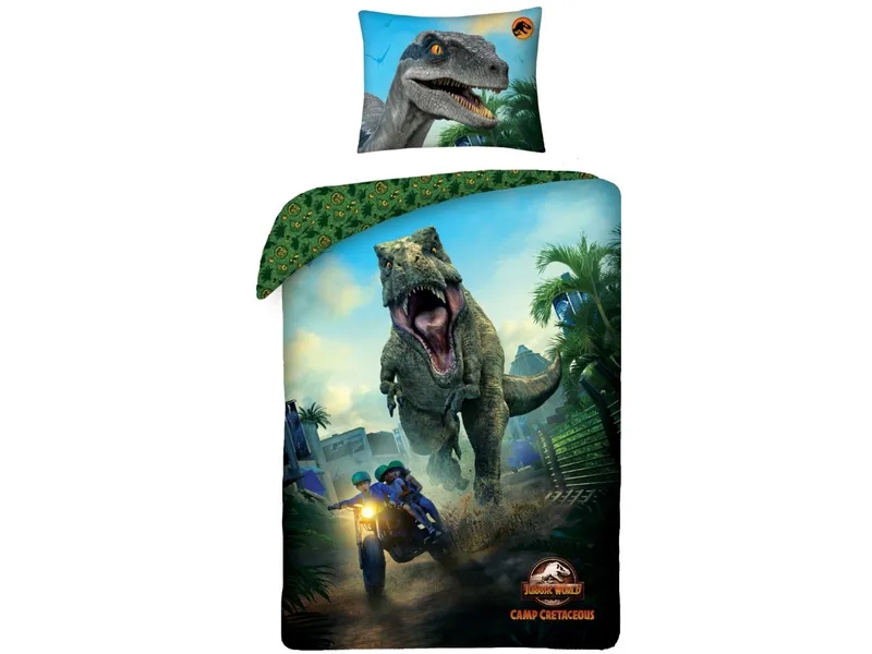 Jurassic World ”Camp Cretaceous” Påslakanset 140×200 cm