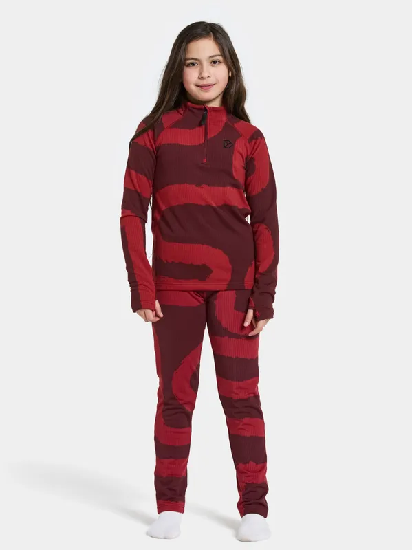 Didriksons Kids’ Yotta Printed Set Path L Rust