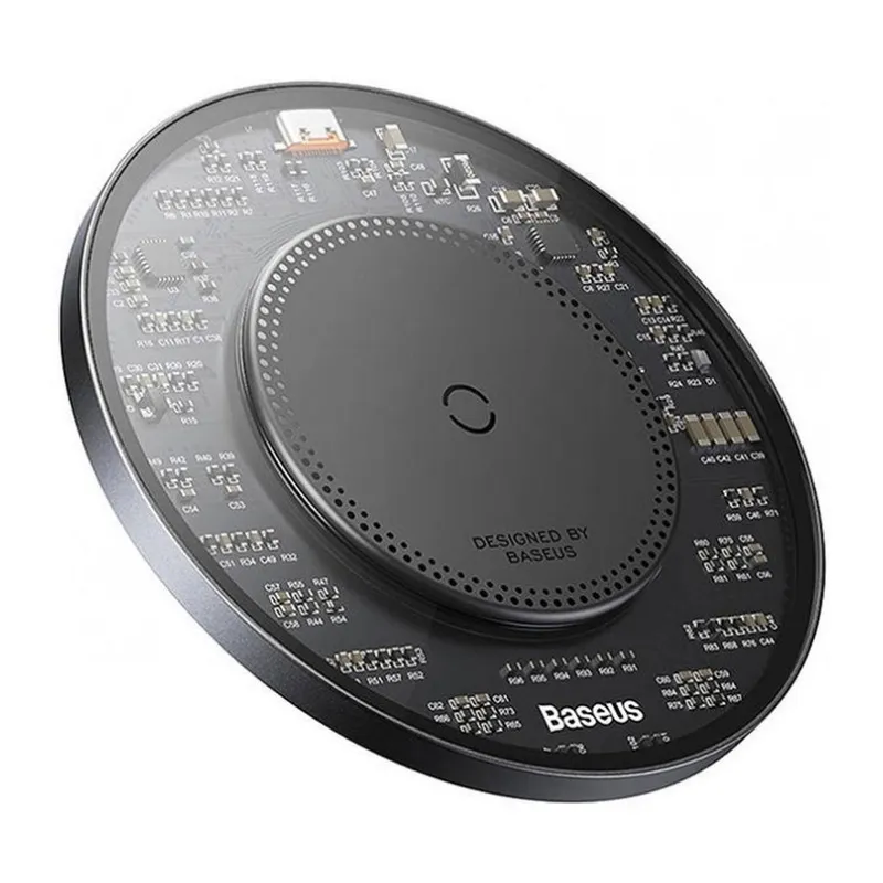 Baseus Simple 2 wireless inductive charger 15W with USB-C to USB-C cable (black)