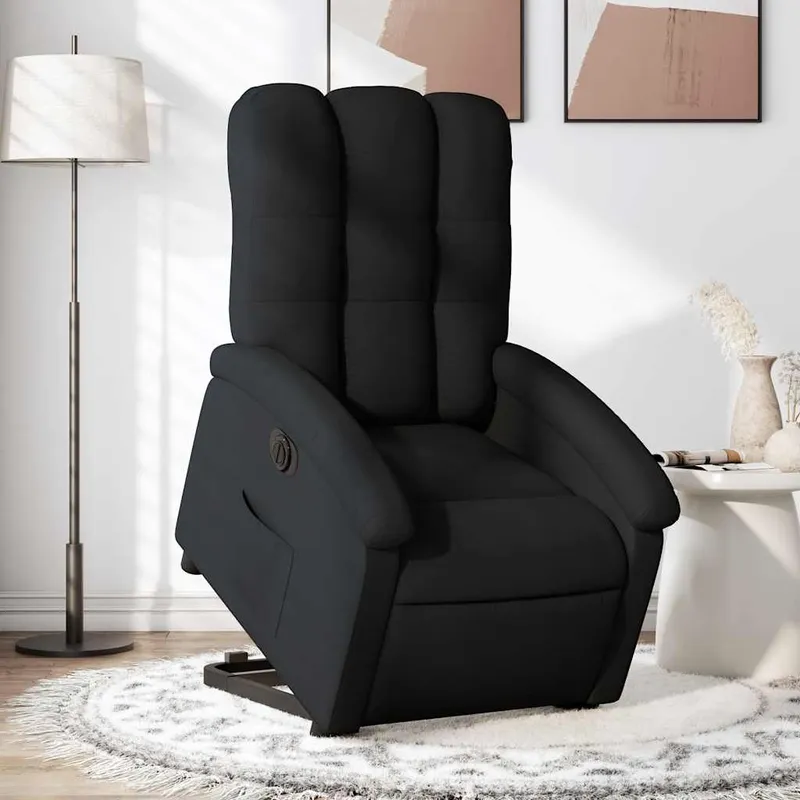 vidaXL Elektrisk reclinerfåtölj med uppresningshjälp svart tyg (#6066)