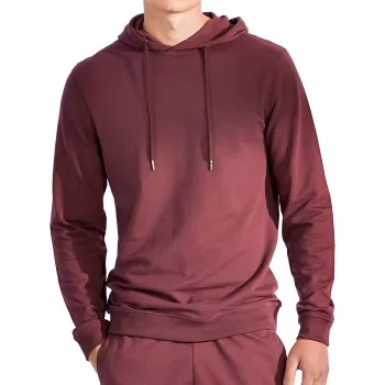 Bread and Boxers Organic Cotton Men Hooded Shirt 2P Vinröd Small Herr