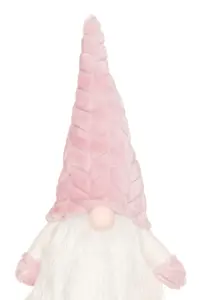 Juldekoration: Rosa sittande tomte 60 cm