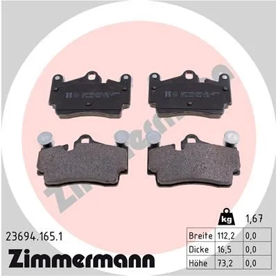 Bromsbelägg ZIMMERMANN 23694.165.1