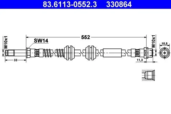 Bromsslang ATE 83.6113-0552.3